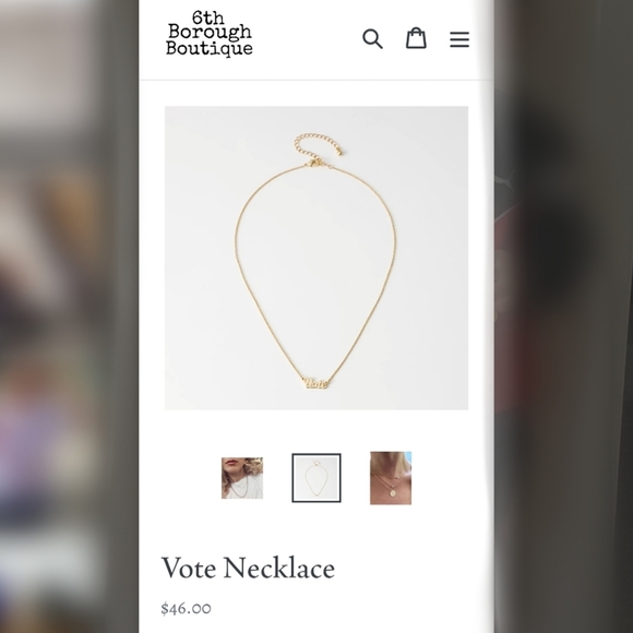 Gold Vote Necklace - Picture 2 of 2